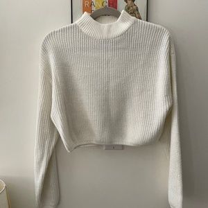 H\u0026M Sweaters | H\u0026M White Turtleneck Cropped Sweater | Color: White | Size: S | Jacklynsunshine's Closet